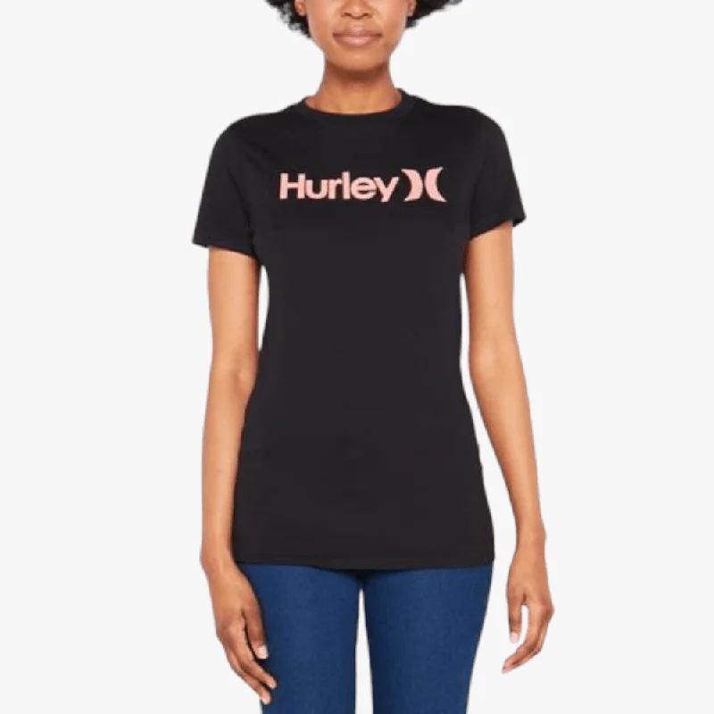 Bargain Blast Hurley Ladies Oao Solid Seasonal Short Sleeve Tee Black
