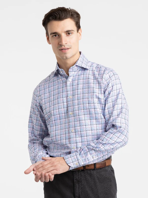 Blue/Purple Houndstooth Modern Fit Dress Shirt