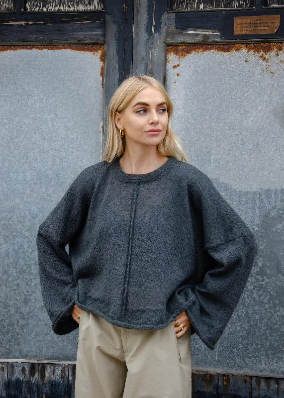 Weekend Sale: Don't Miss Out Alex Crop Sweater | Slate Grey