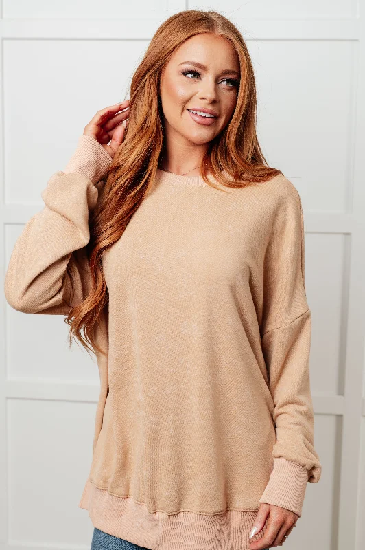 Midnight Sale No Plain Jane Oversized Sweatshirt in Khaki