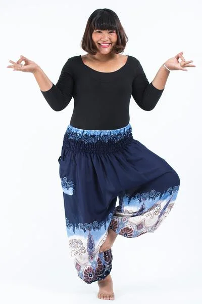 Weekend Offers You Can't Ignore Plus Size Unisex Solid Top Elephants Harem Pants in Blue Weekend Offers You Can't Ignore Plus Size Unisex Solid Top Elephants Harem Pants in Blue