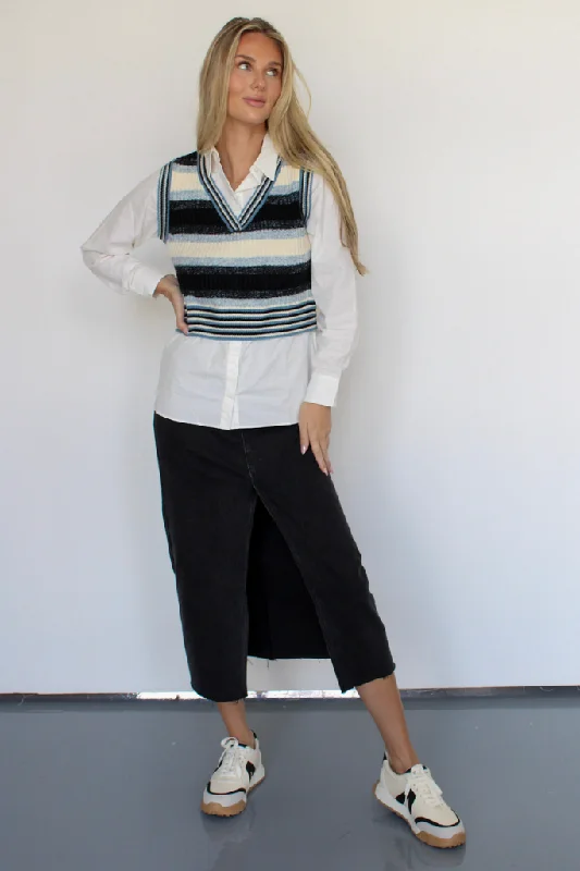 Super Sale Letting Go Sweater Top in Blue
