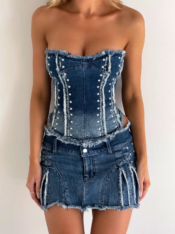 Weekend Bargains to Relish BENTLEY CORSET TOP DENIM
