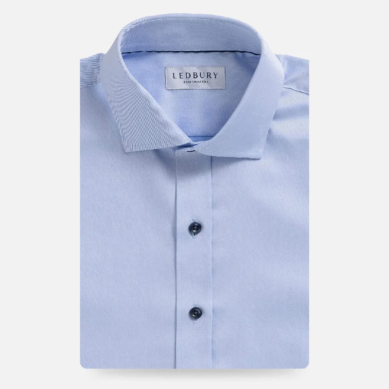 The Light Blue Sanders Non Iron Fine Twill with Navy Buttons Custom Shirt