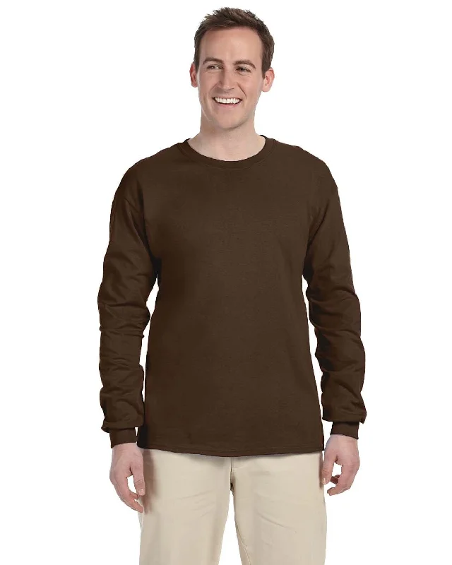 Fruit of the Loom Lightweight Long Sleeve T-Shirt | Chocolate