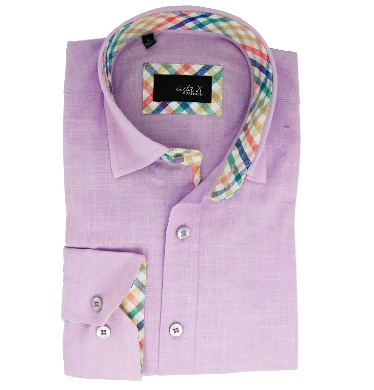 Solid Lilac Modern Fit Cotton Dress Shirt