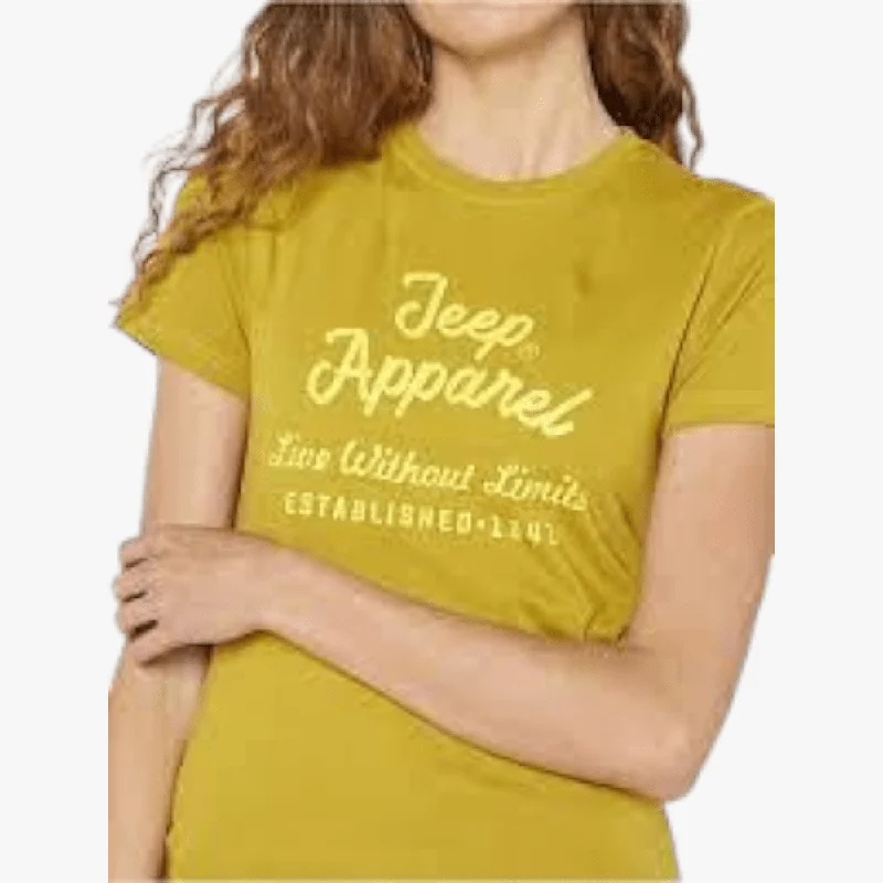 Super Deal Jeep Womens Logo Flat Print Short Sleeve Tee Fresh Ginger