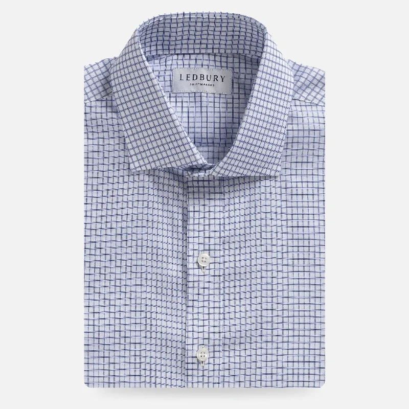 The Blue Owenby Comfort Stretch Check Custom Shirt