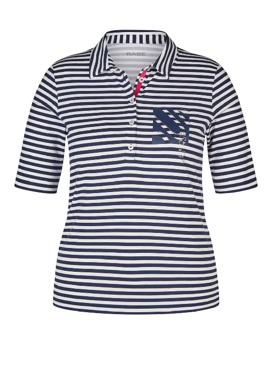 Big Savings Rabe Striped Polo Shirt, Navy & White