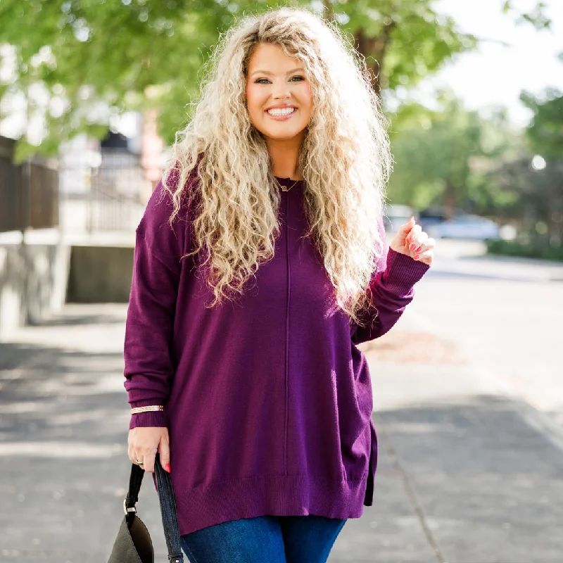Sale Event Miss Who You Were Sweater, Eggplant