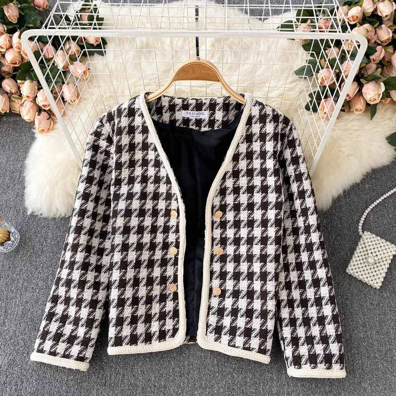 Major Savings Qianniaoge small fragrance short versatile coat women's fashion  1543