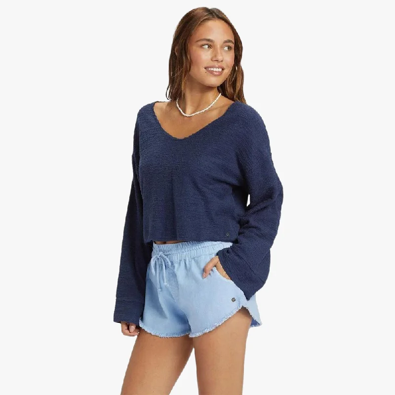 Don't Miss Out Roxy Womens Made For You V Neck Top Naval Academy