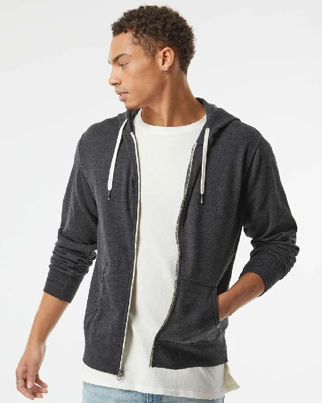 Unisex Heathered French Terry Full-Zip Hooded Sweatshirt