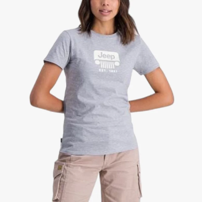 Savings Galore Jeep Womens Icon Grille Short Sleeve Tee Grey Melange