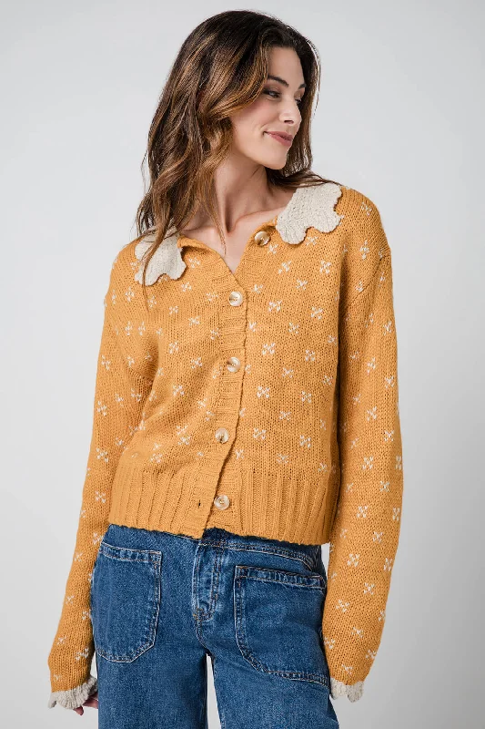 Weekend Savings Fiesta &Merci Doll Collar Button Up Cardigan