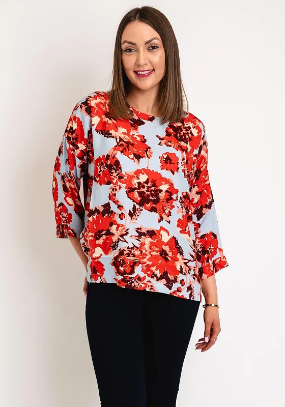 Hurry Up Masai Becca Floral Print Blouse, Orange