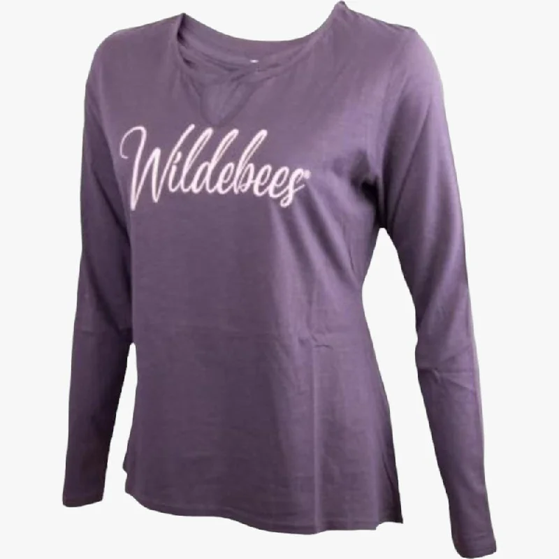Exclusive Offers Wildebees Womens Cross Neck Hi Lo Slub Swing Tee Graphite