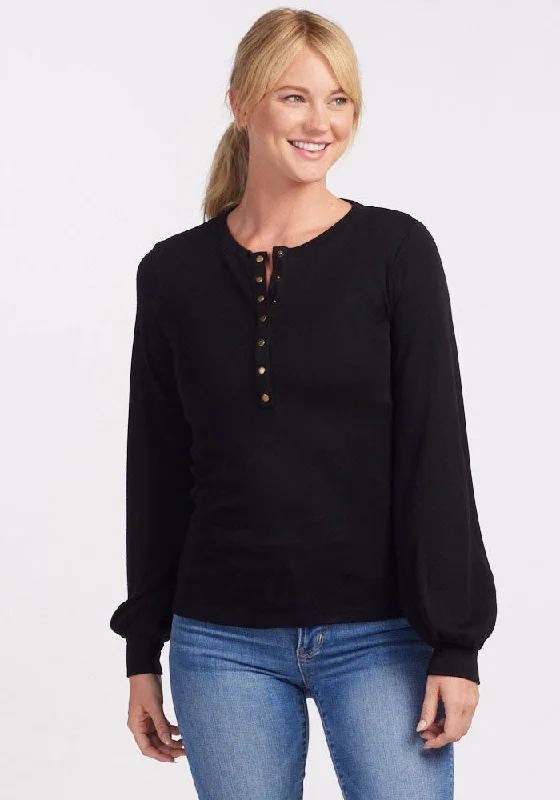 Hurry In Charlotte Puff Sleeve Top - Black