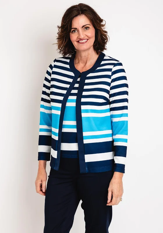 Sneak Peek Sale Avalon Striped Jacket & Top Twinset, Navy