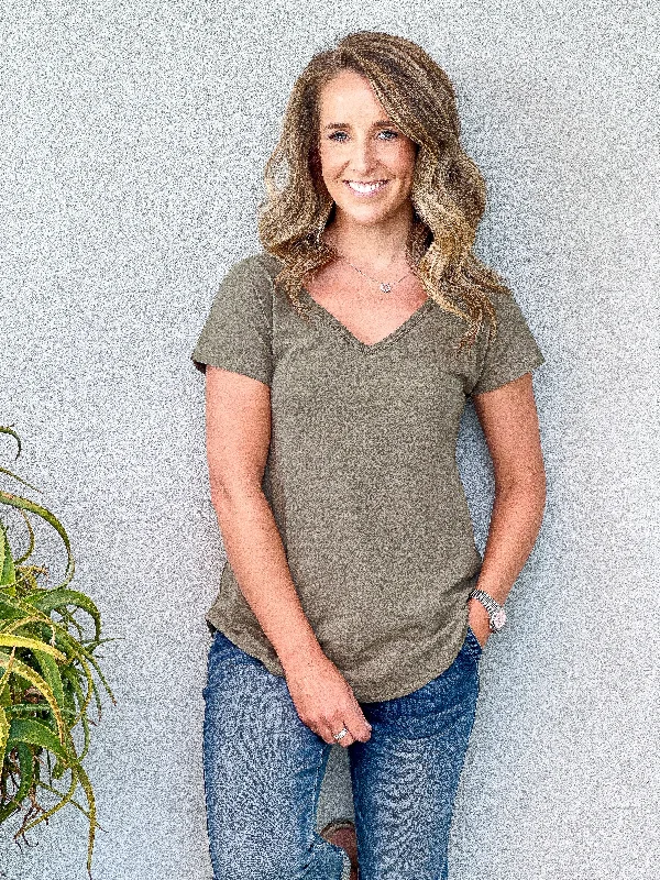 Limited Quantity Eden Vee Tee - Khaki