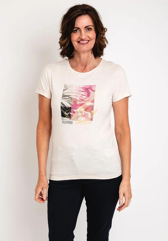 Special Promotion Soyaconcept Babette Graphic Cotton T-Shirt, Beige
