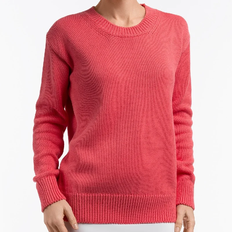 Weekend Discounts to Relish Oversized Round Neck Pullover in Sea Coral