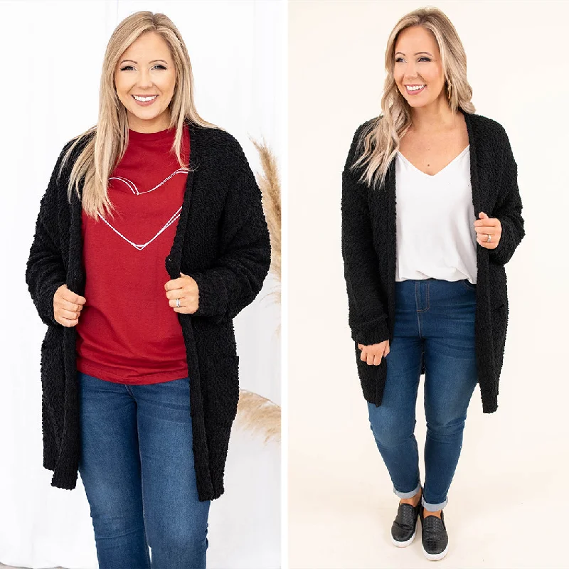 Daily Deals All The Warmth Cardigan, Black