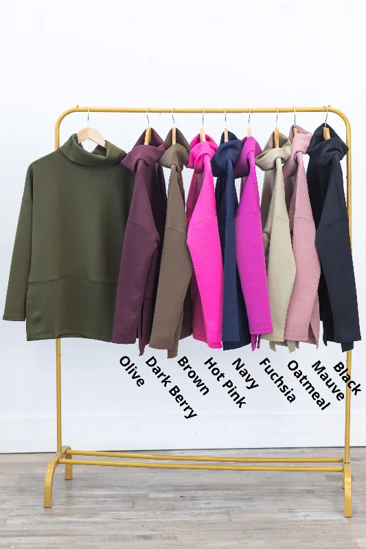 Super Savings Scuba Sweatshirt With Side Slit Detail