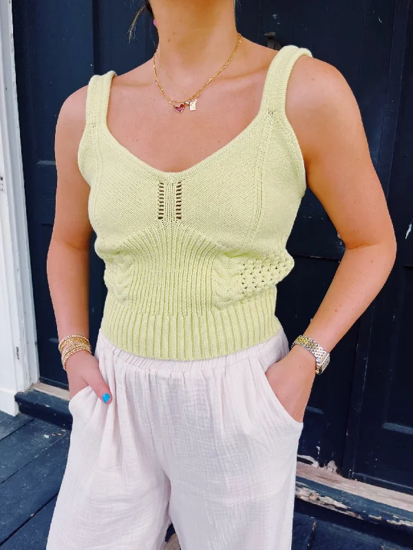 Massive Deals Clara Knit Sleeveless Top - Lime