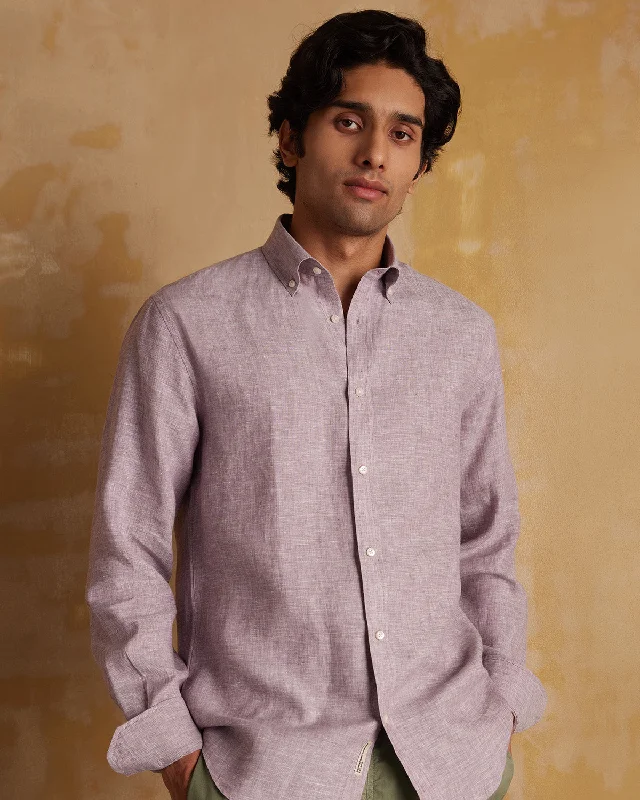 Soft Washed Linen Shirt - Deep Purple