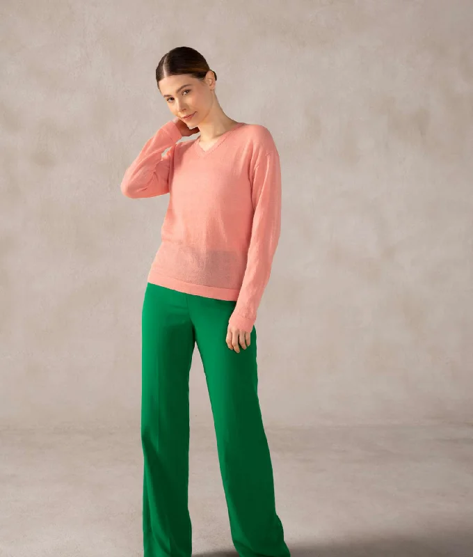 Exclusive Savings Baby Alpaca Basic Vee Sweater
