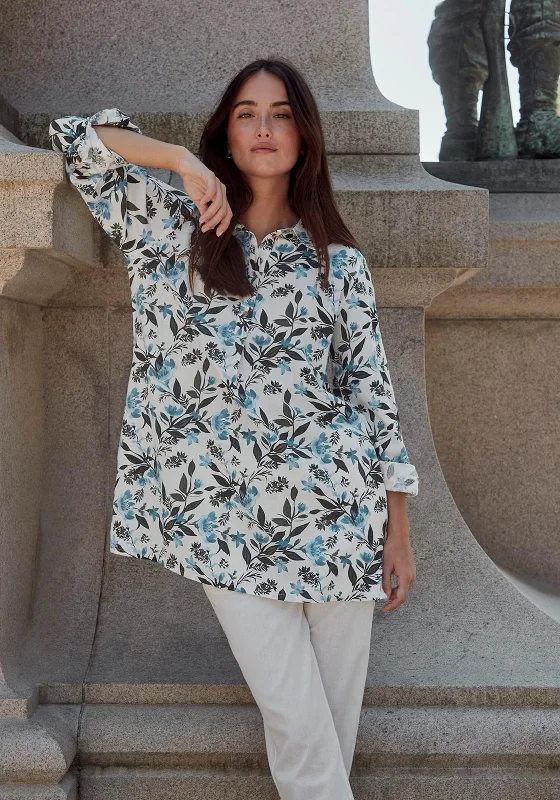 Now or Never Fransa Maddie Longline Tunic Blouse, Hydrangea