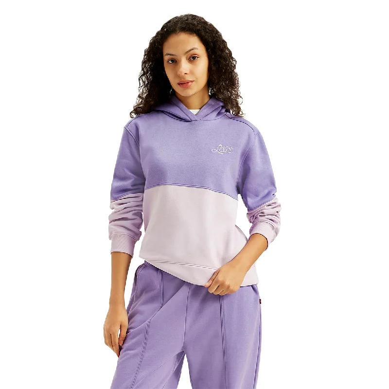 Weekend Offers That Shine Women's Colorblock Lavender Hooded Sweatshirt
