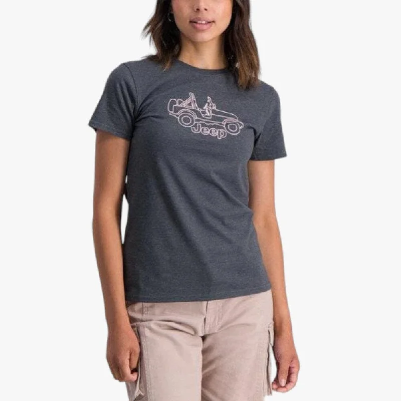 New Markdowns Jeep Womens Car Short Sleeve Tee French Navy