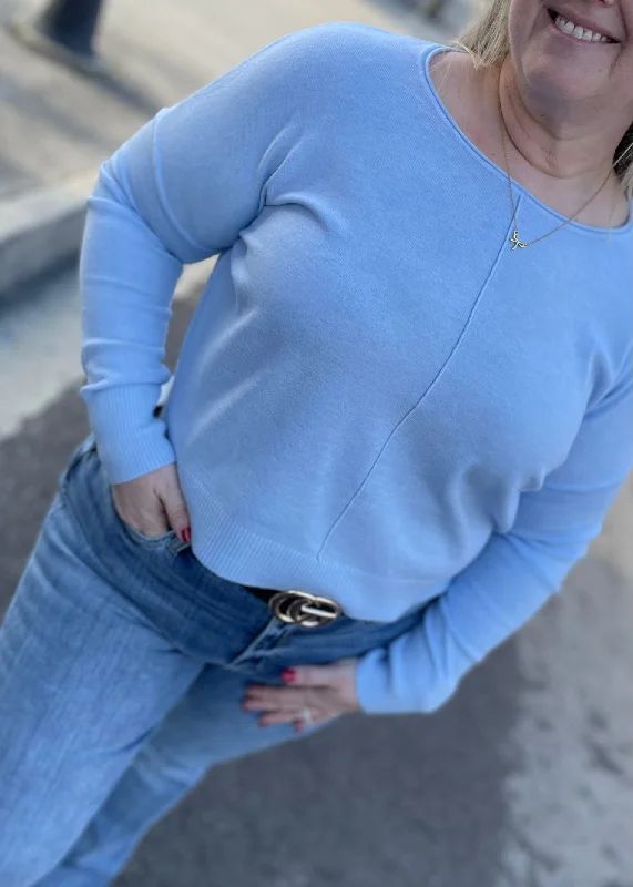 Today’s Deal Heather Capri - Front Seam Round Neck Pullover Sweater