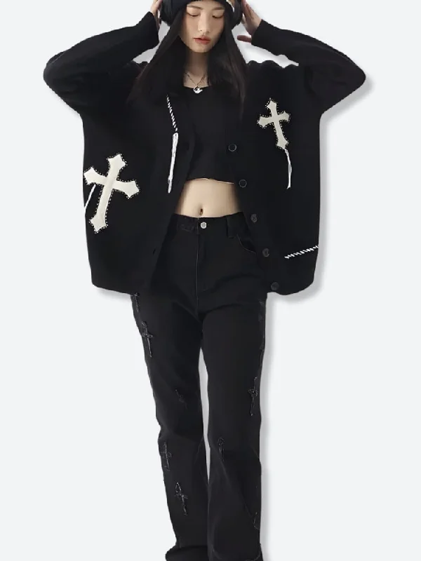 Midnight Madness Cross Patch Cardigan