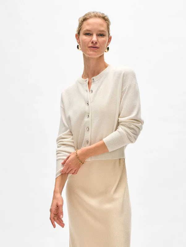 Lowest Price Cashmere Rhinestone Button Cardigan