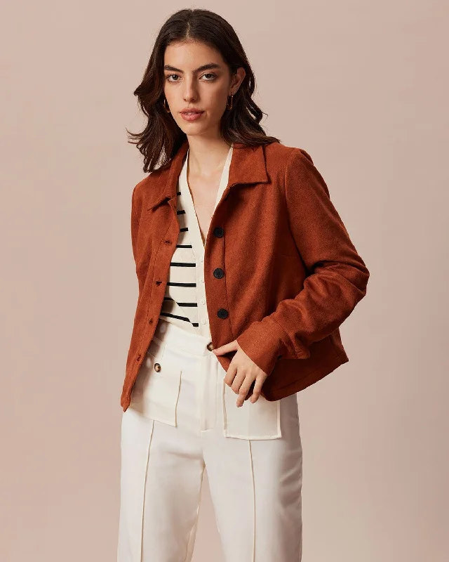 Early Bird The Brown Single Breasted Suede Jacket