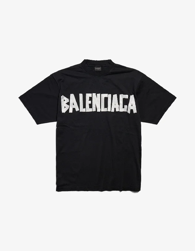 Balenciaga Black New Tape Type Medium Fit T-Shirt