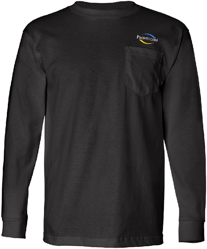 Bayside USA-Made Long Sleeve TShirt with a Pocket