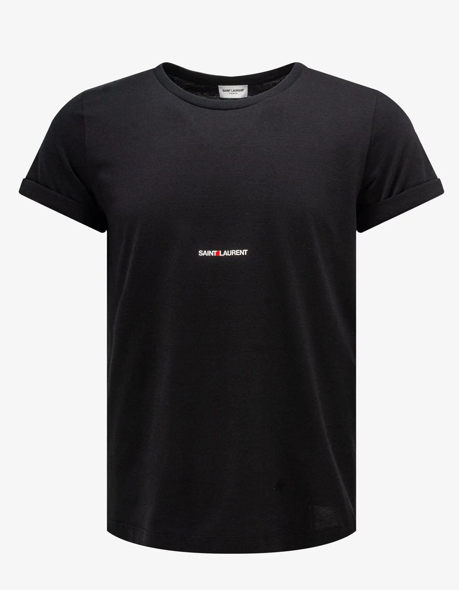 Saint Laurent Black Rive Gauche Logo T-Shirt