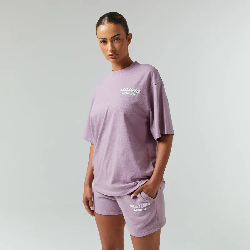 Bubble Print Twinset | Dusty Grape