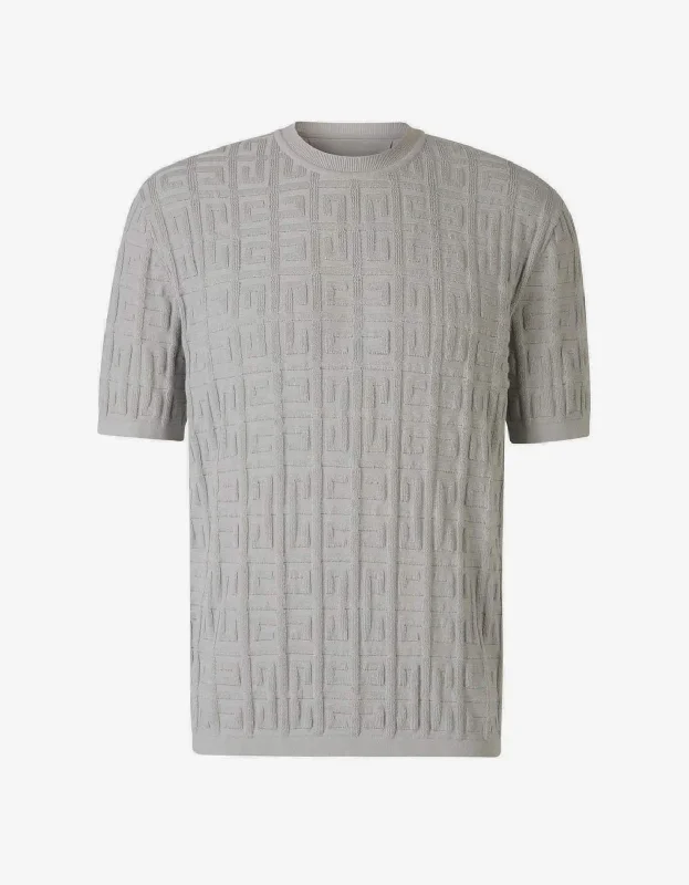 Givenchy Grey 4G Cotton Knit T-Shirt