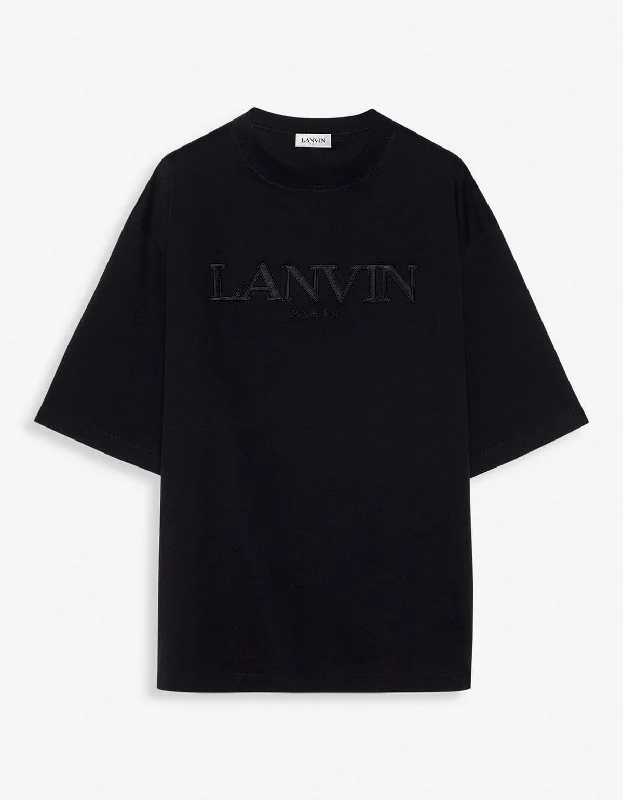 Lanvin Black Logo Embroidered Oversized T-Shirt