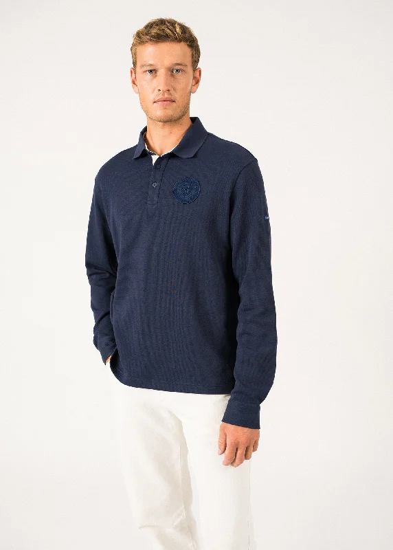 Prosper Long-sleeved Polo Shirt - in cotton, with SAINT JAMES badge (AMIRAL)