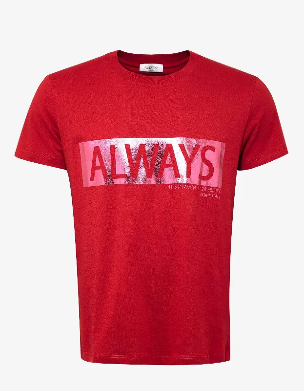 Valentino Garavani Red 'Always' Print T-Shirt