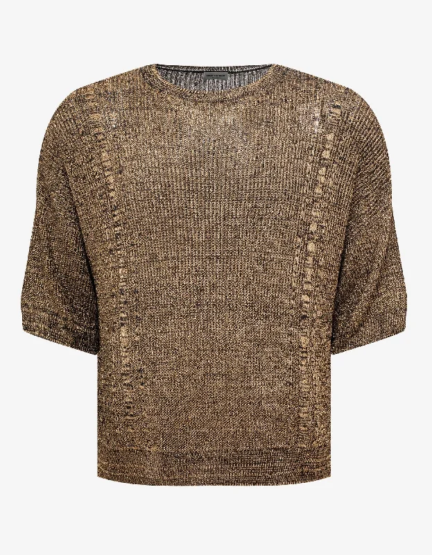 Saint Laurent Gold Knitted T-Shirt