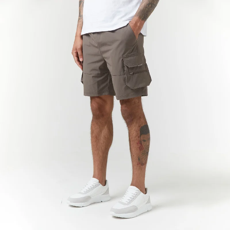 Tech Stretch Poly Cargo Short | Brown