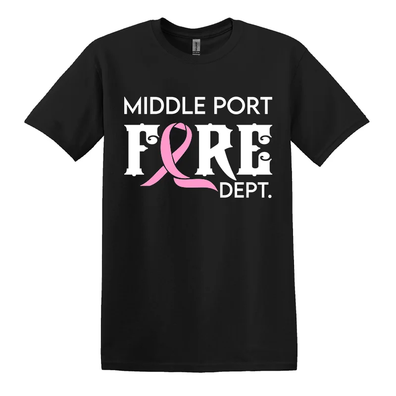 Curved Ribbon Design, Firefighter T-Shirt