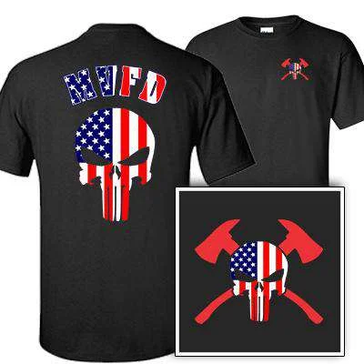 American Skull Design, Firefighter T-Shirt